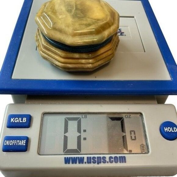 VTG Green Hand Carved Genuine Alabaster Jewelry Pill Hinged Trinket Box Italy - Picture 10 of 10